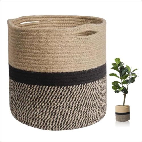 Cotton Rope Storage Basket Hamper Large Basket Wicker Laundry Baskets Laundry Woven Basket Woven Storage Basket Cotton Woven Toy Basket Desktop Picnic