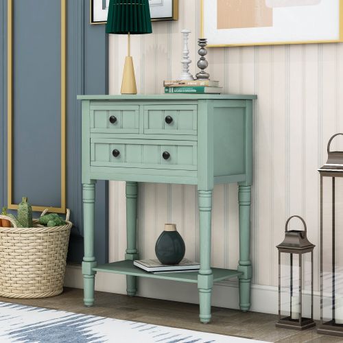 Narrow Console Table, Slim Sofa Table with Three Storage Drawers and Bottom Shelf for Living Room, Easy Assembly Narrow Console Table, Slim Sofa Table with Three Storage Drawers and Bottom Shelf for Living Room, Easy Assembly