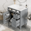 30'' Bathroom Vanity with Top Sink, Modern Bathroom Storage Cabinet with 2 Drawers and a Tip-out Drawer, Single Sink Bathroom Vanity