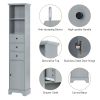 Tall Bathroom Cabinet;  Freestanding Storage Cabinet with 3 Drawers and Adjustable Shelf;  MDF Board with Painted Finish